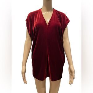 Land’s End Elegant Red Velvet Women's Top size 6-8